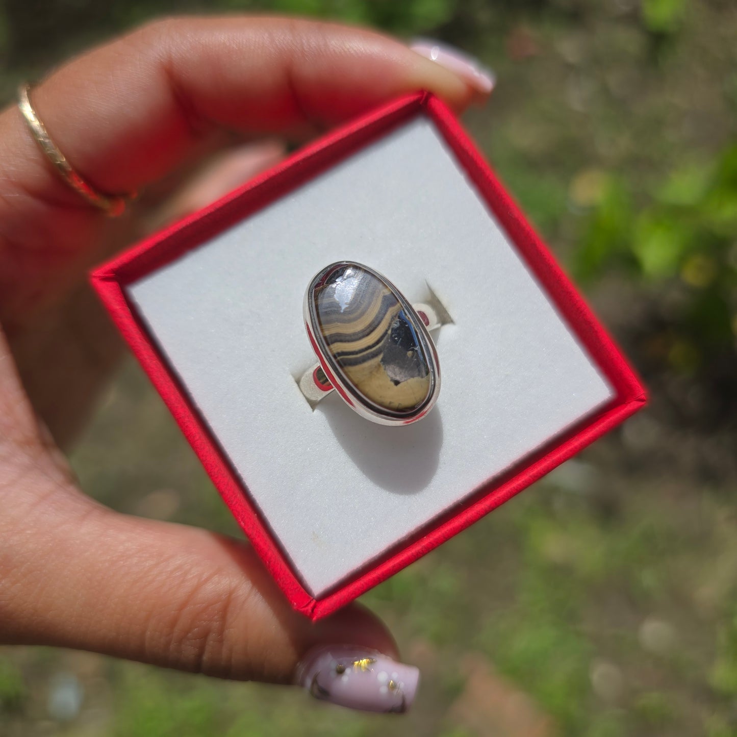 Schalenblende Gemstone Ring - Size 7