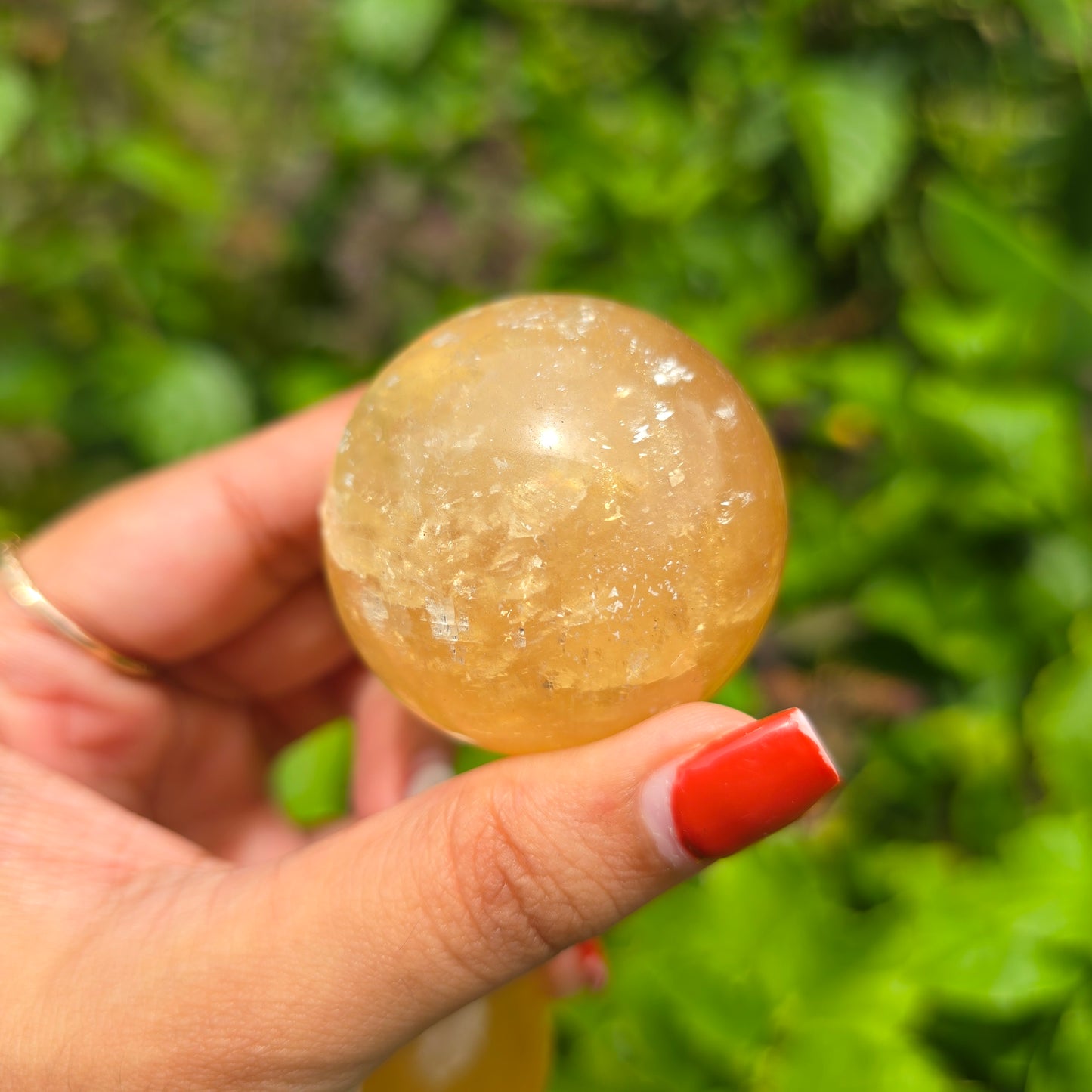 Small Honey Calcite Gemstone Sphere