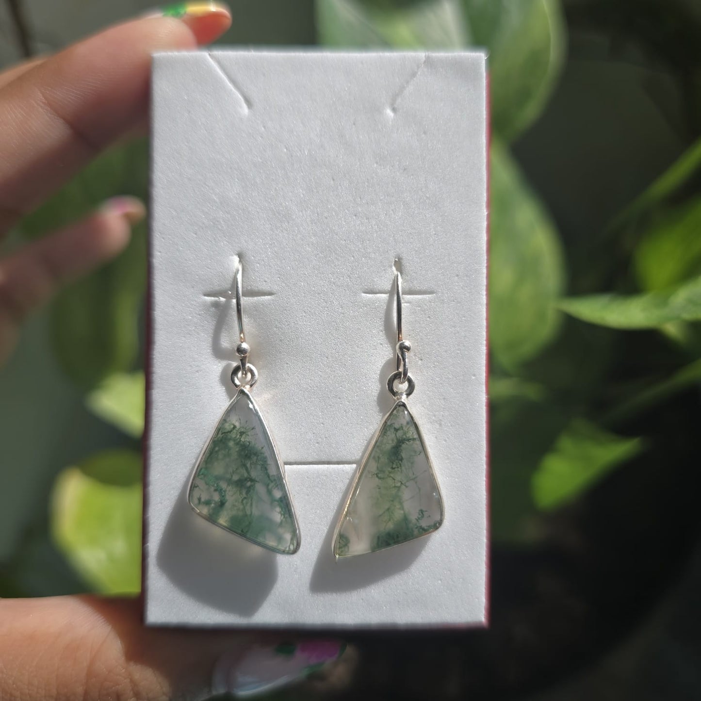 Moss Agate Dangle Earring