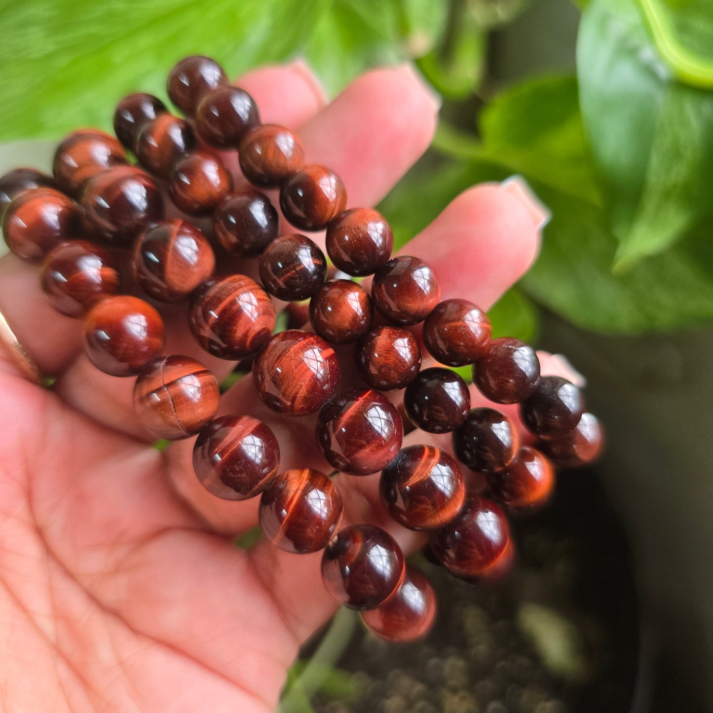 Red Tiger's Eye Gemstone Bracelet