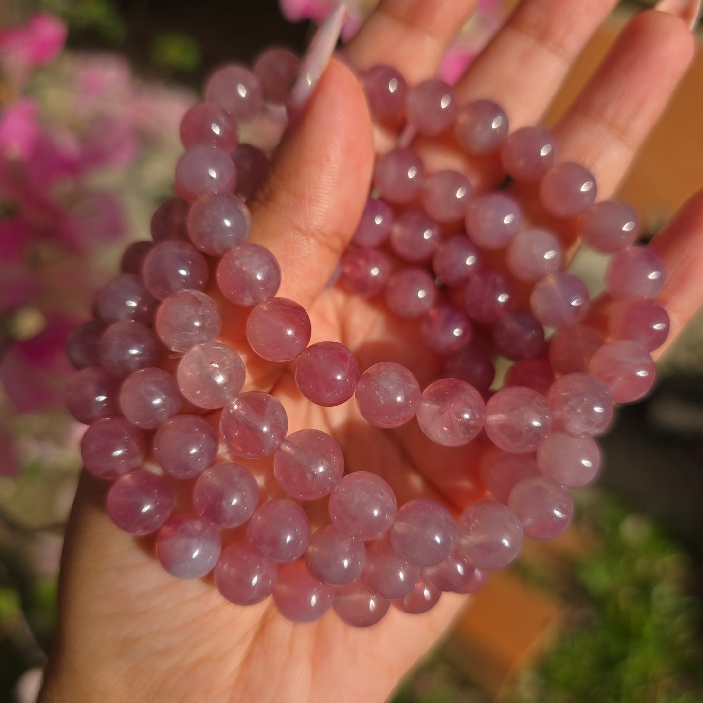 Mozambique Rose Quartz Gemstone Bracelet