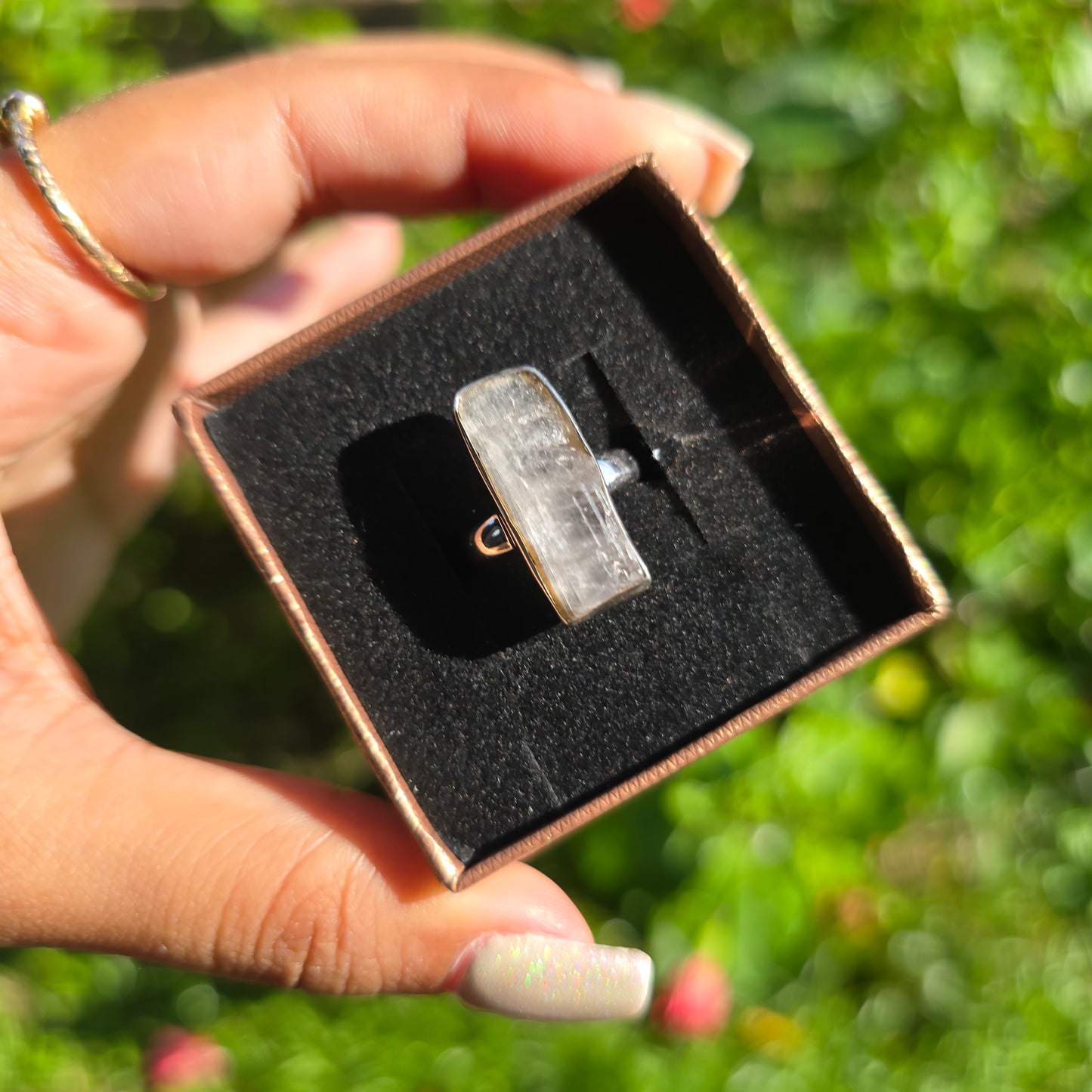 Raw Kunzite Ring - Size 4.5