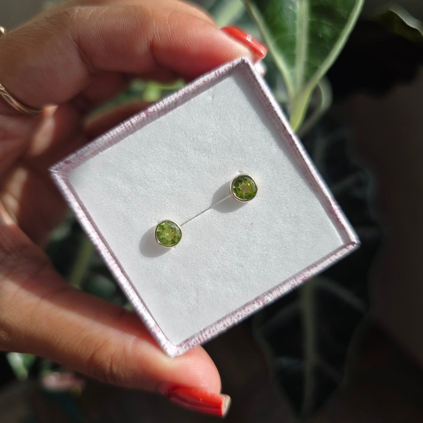 Peridot Stud Earring