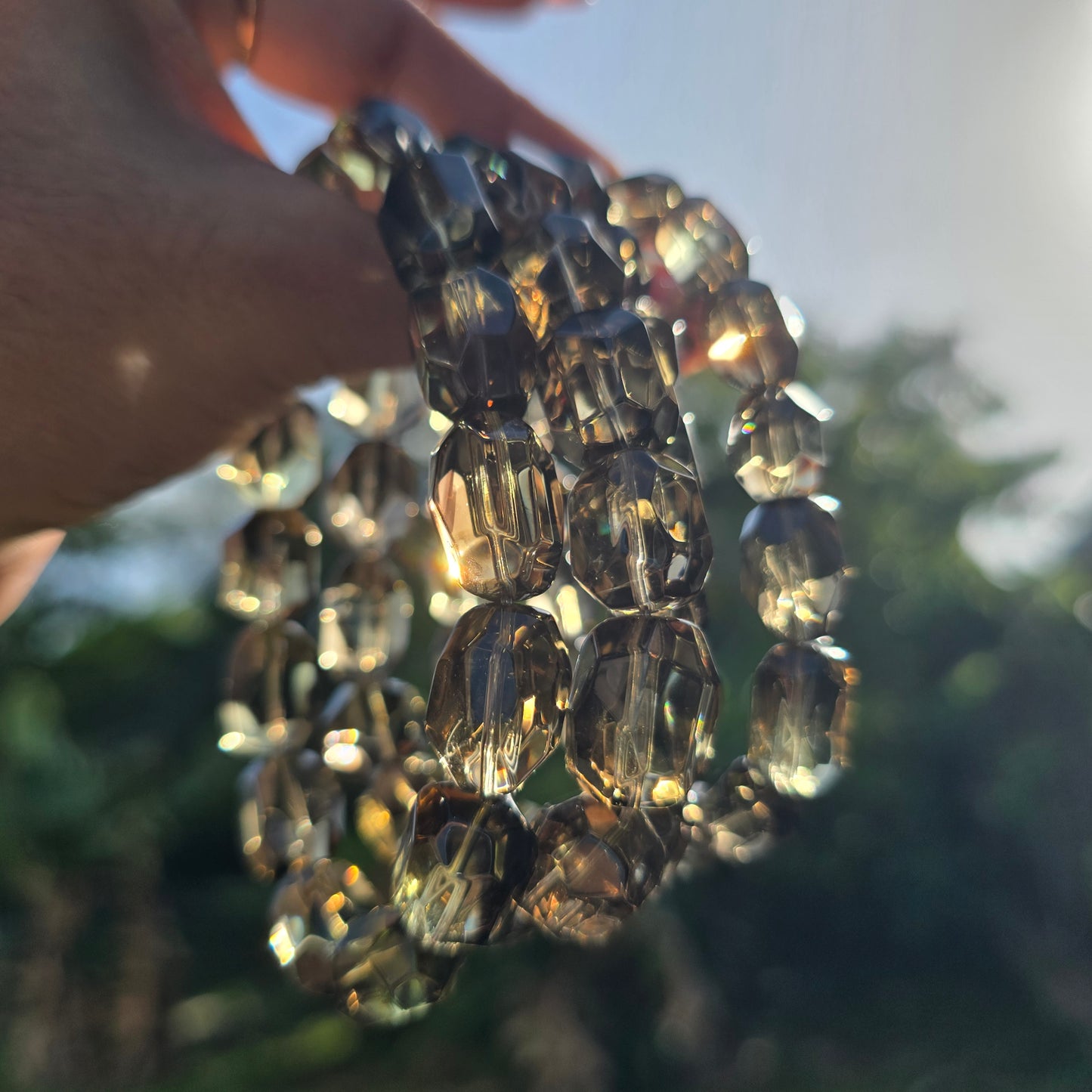 Smoky Citrine Nugget Gemstone Bracelet