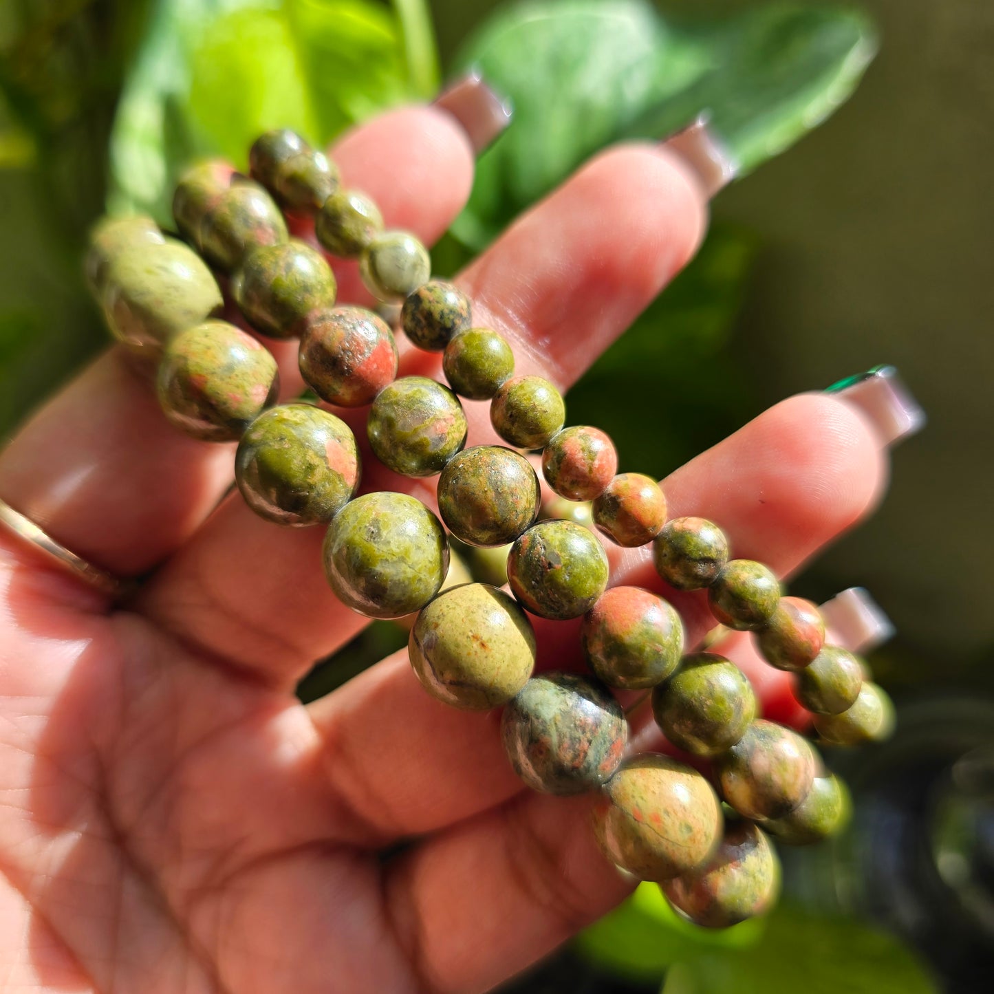 Unakite Gemstone Bracelet