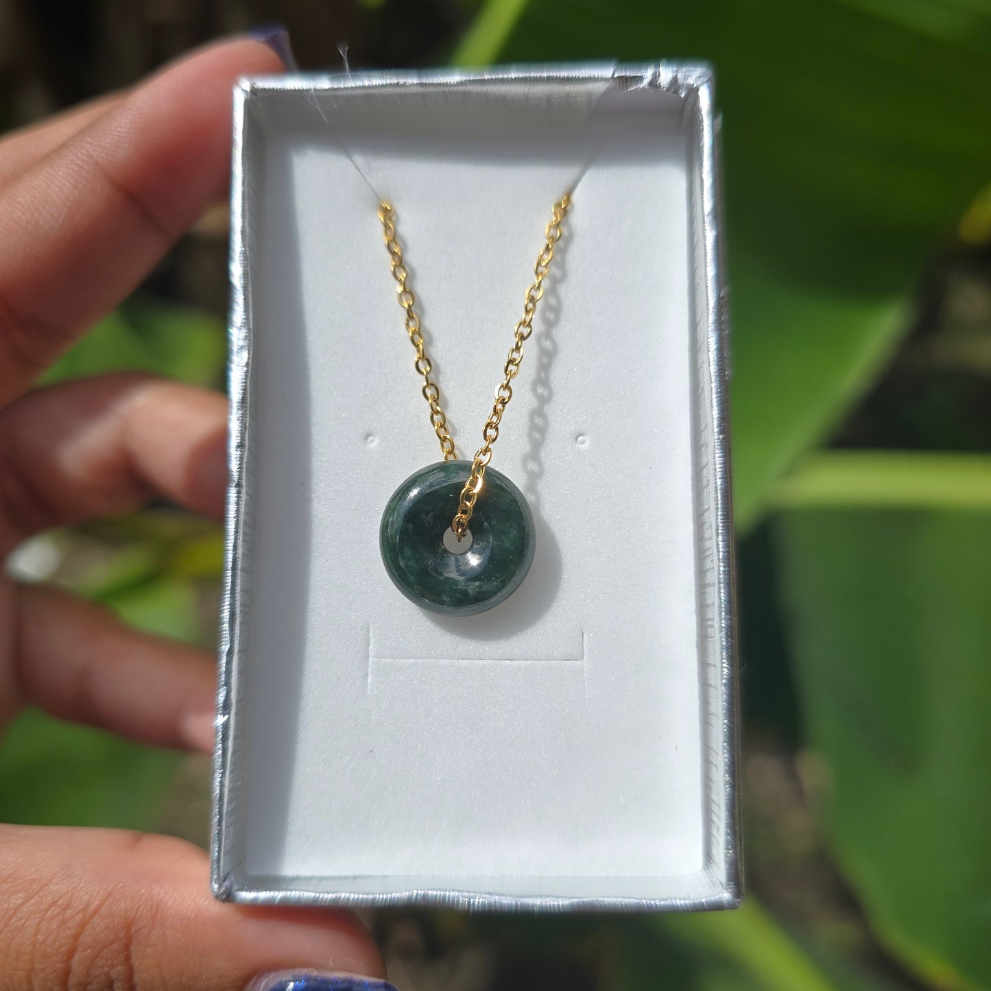 High Quality Nephrite-Jade Donut Necklace