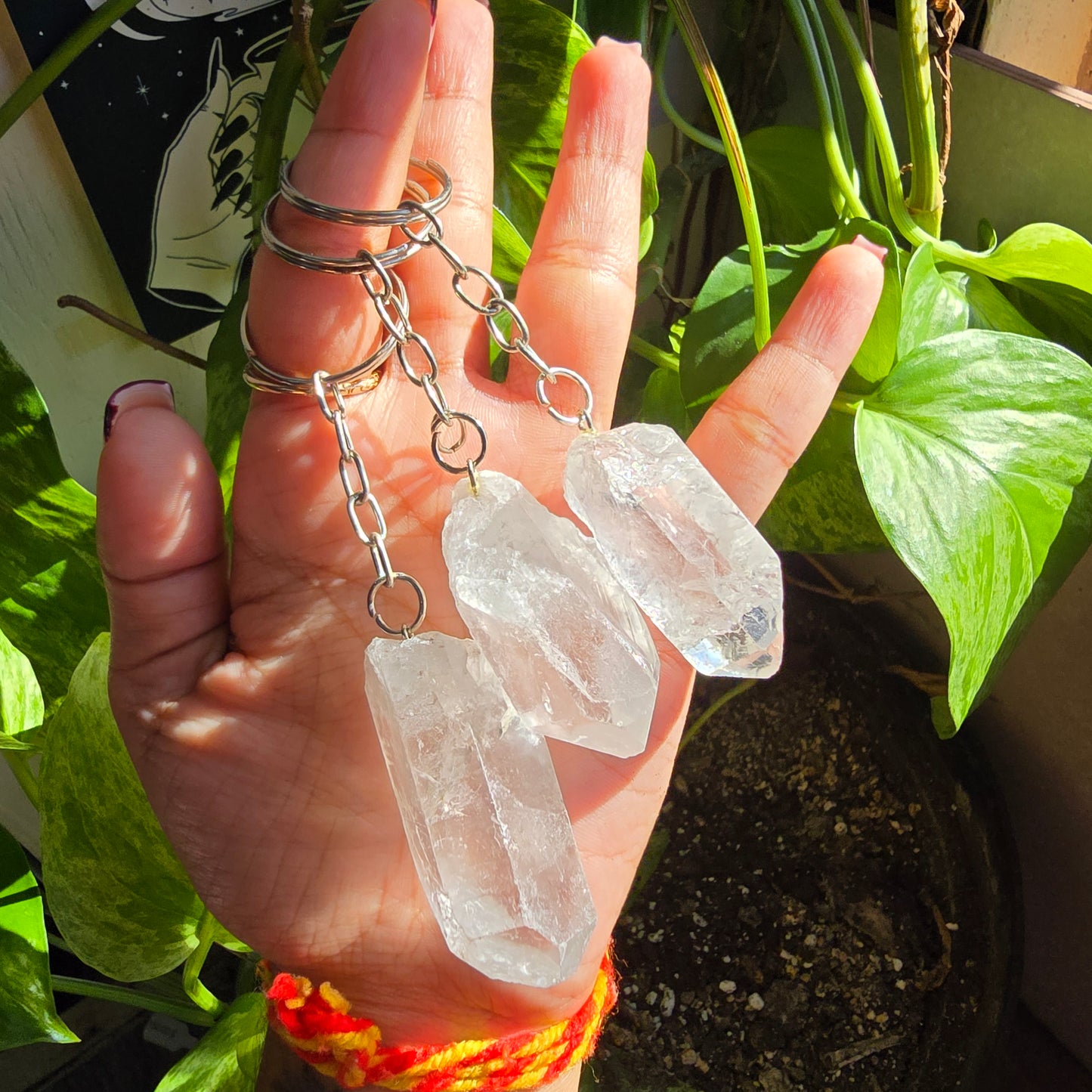 Clear Quartz Keychain