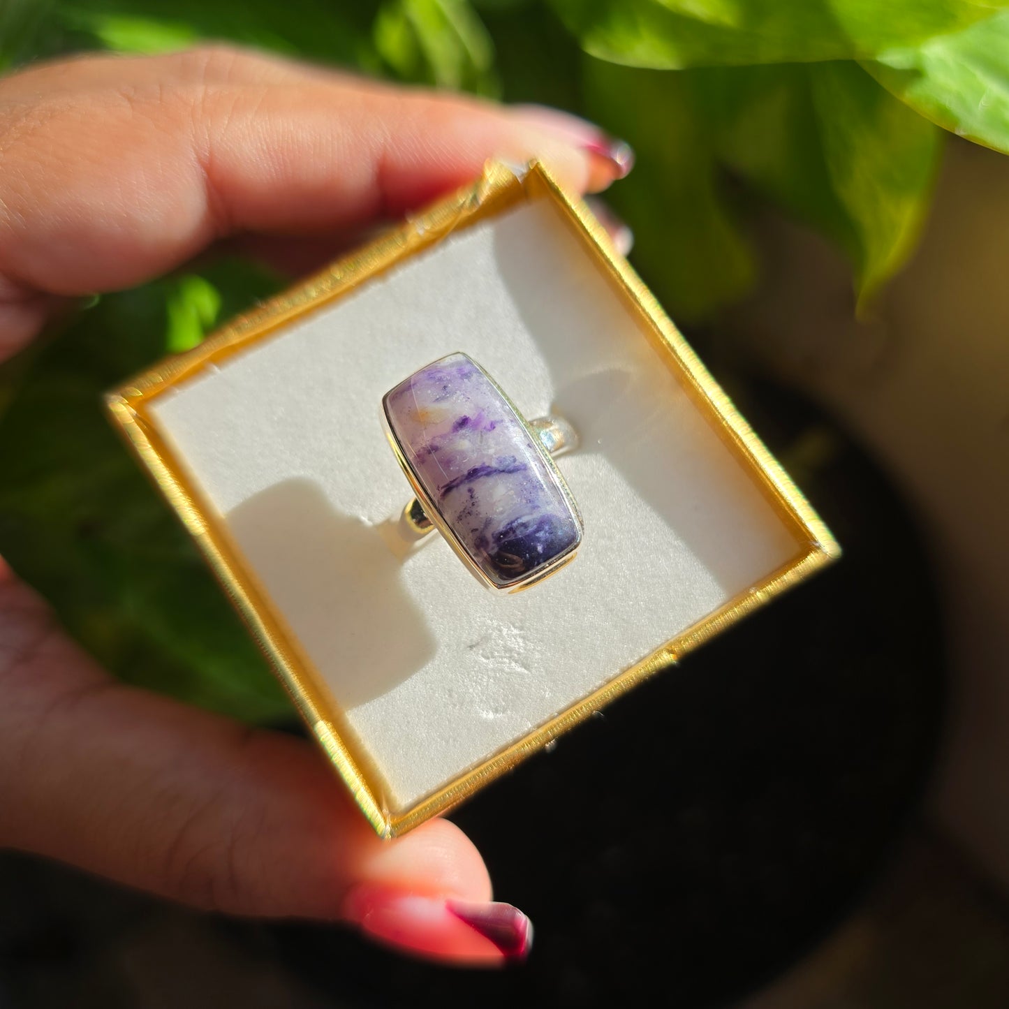 Morado Opal Gemstone Ring - Size 8