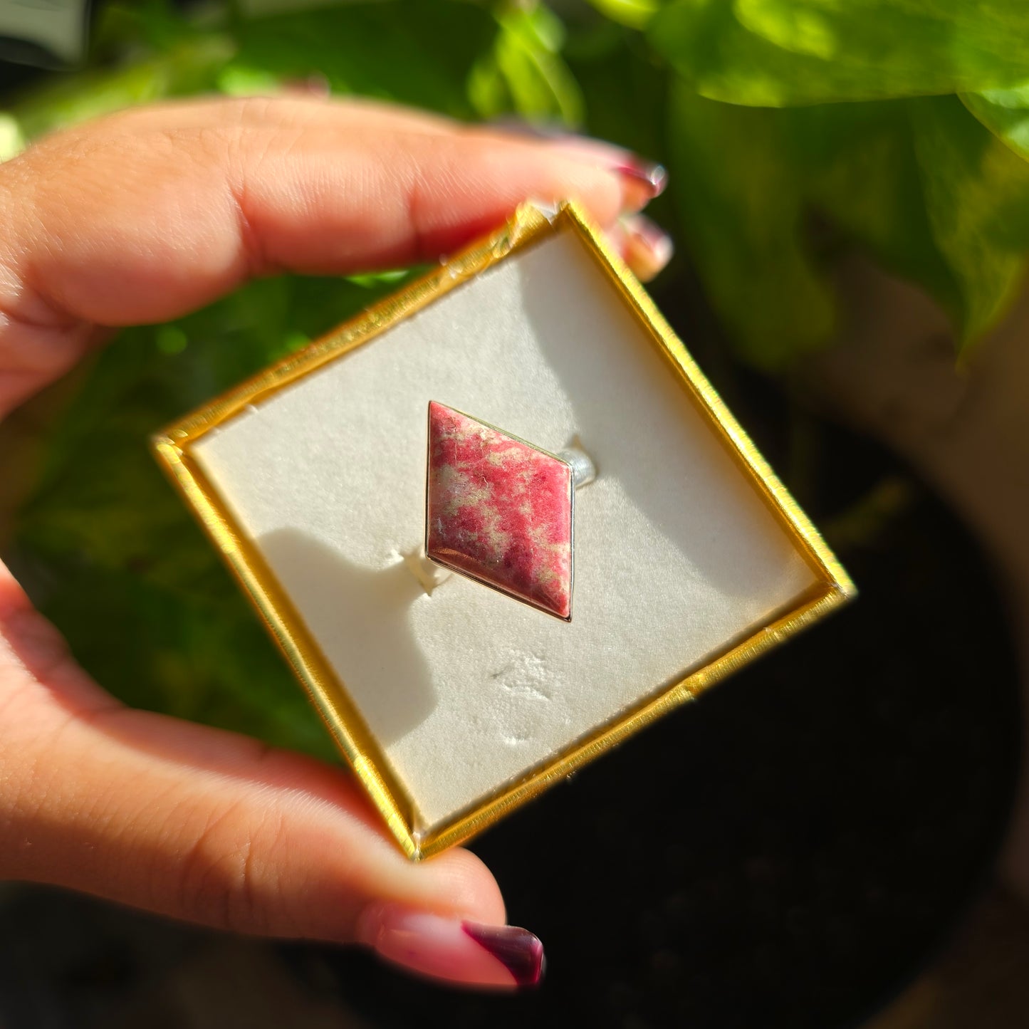 Thulite Gemstone Ring - Size 7