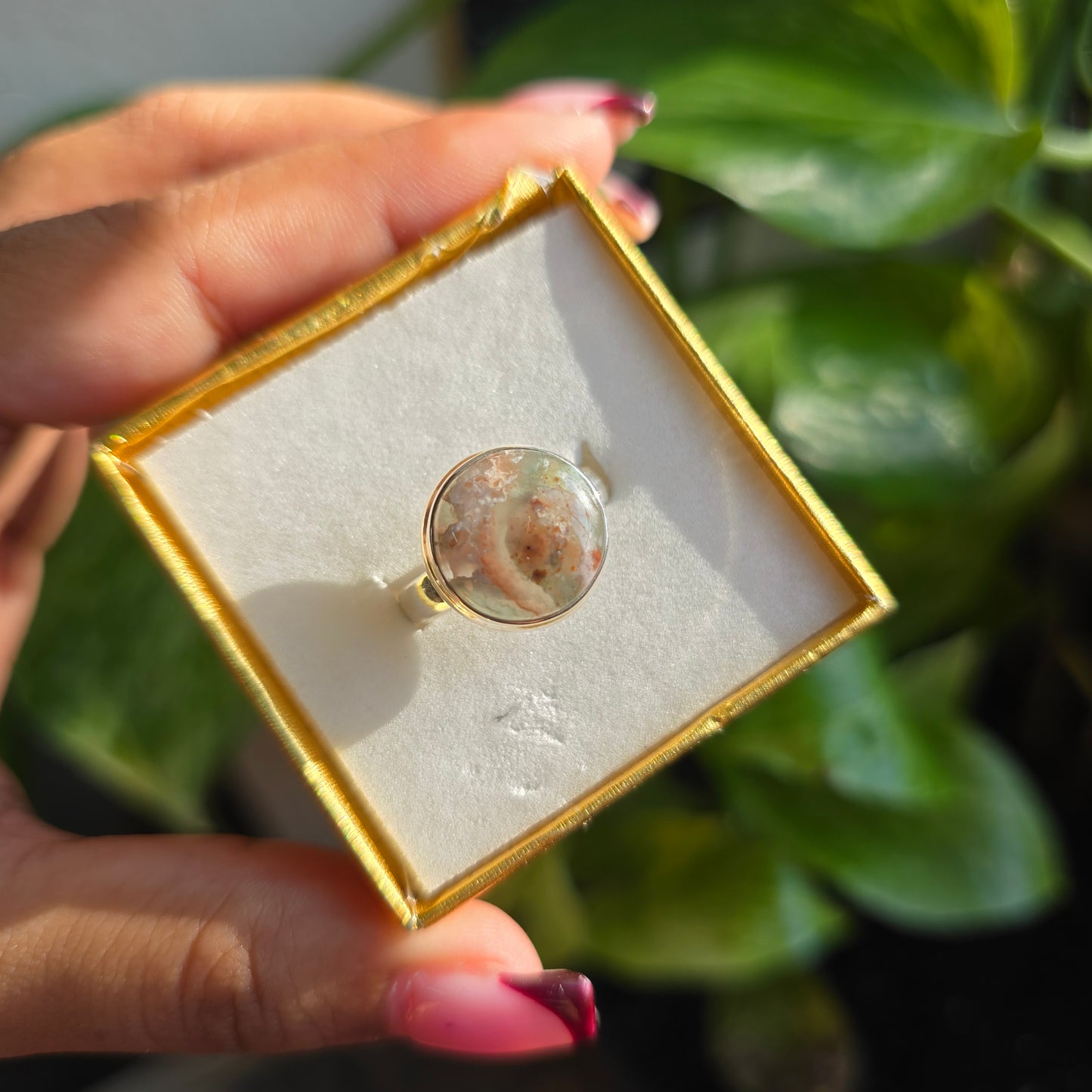 Aquaprase Gemstone Ring - Size 8