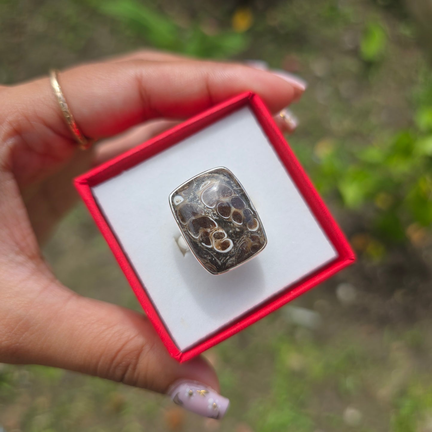 Turtella Jasper Gemstone Ring - Size 6