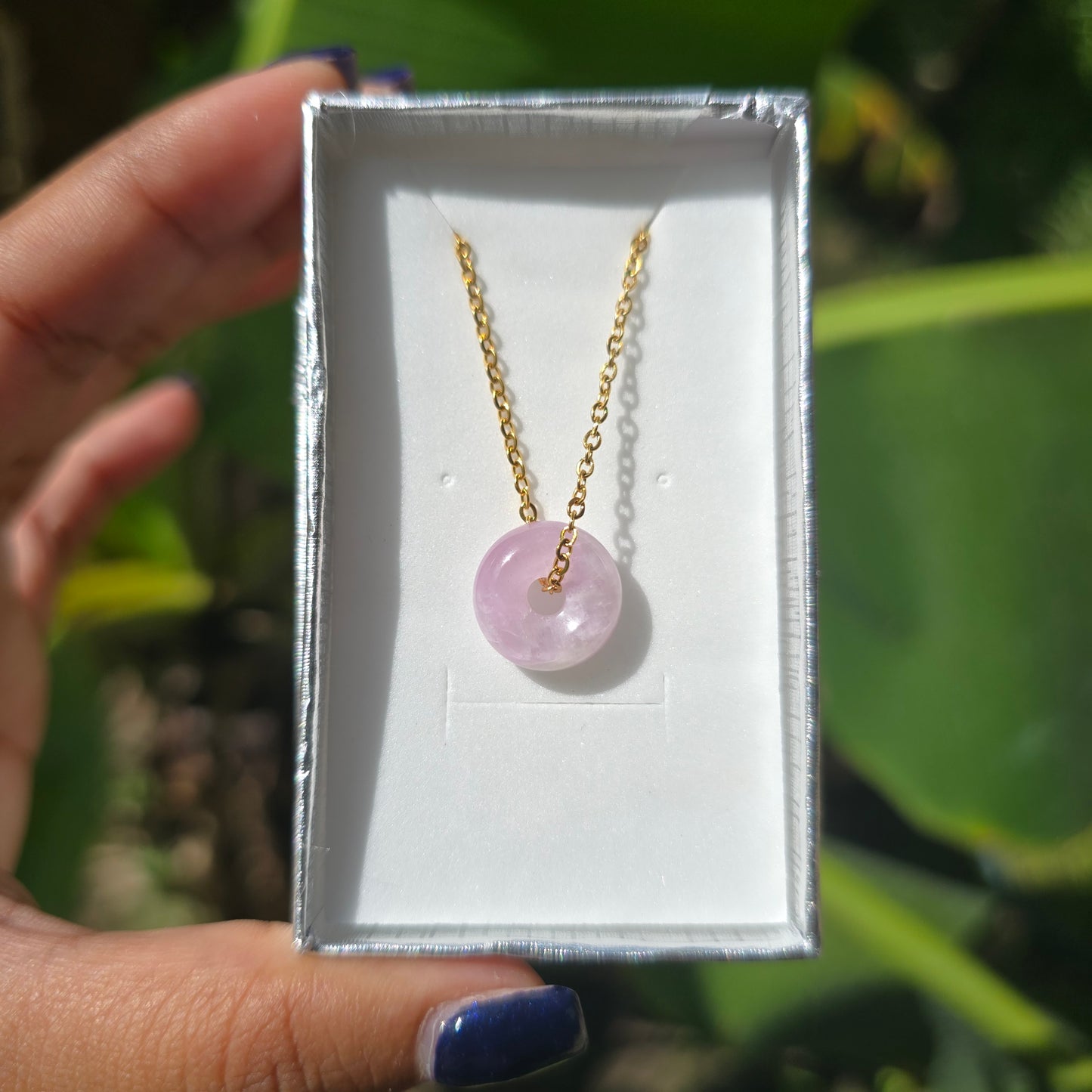 Kunzite Donut Necklace