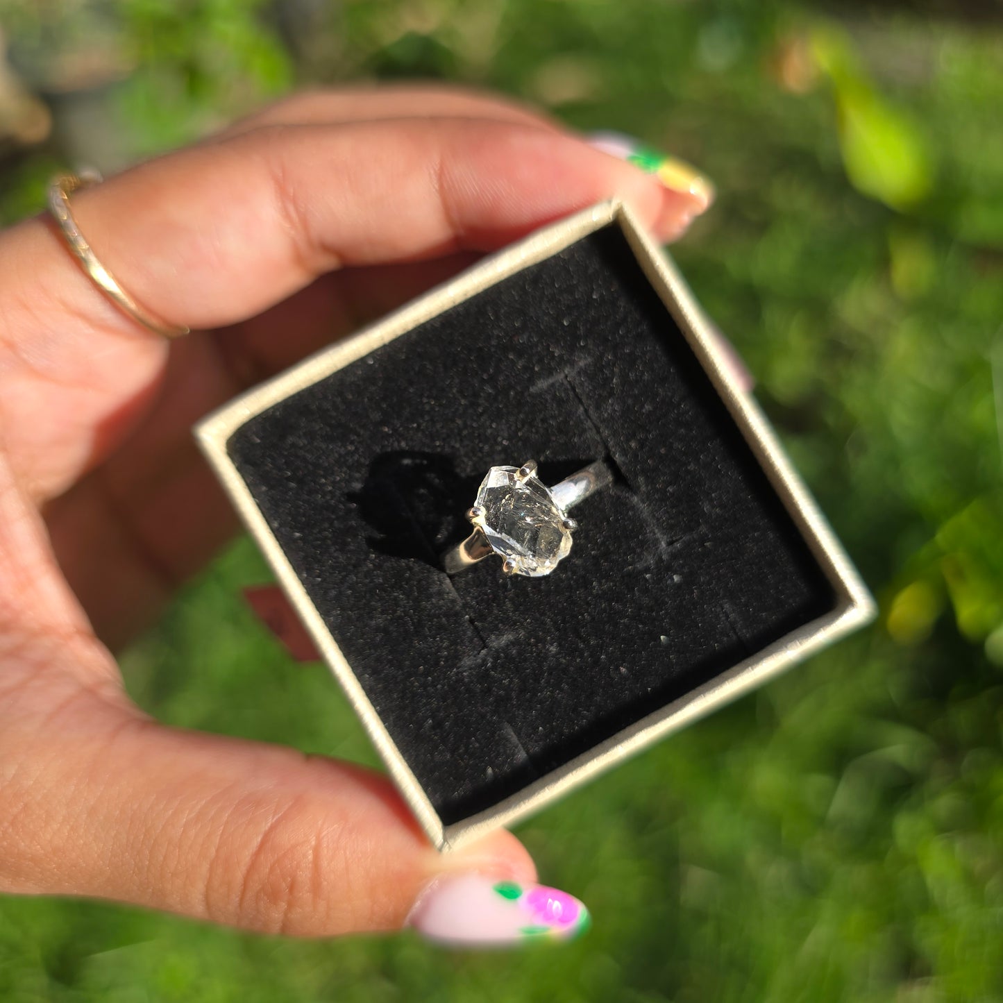Herkimer Diamond Ring - Size 6