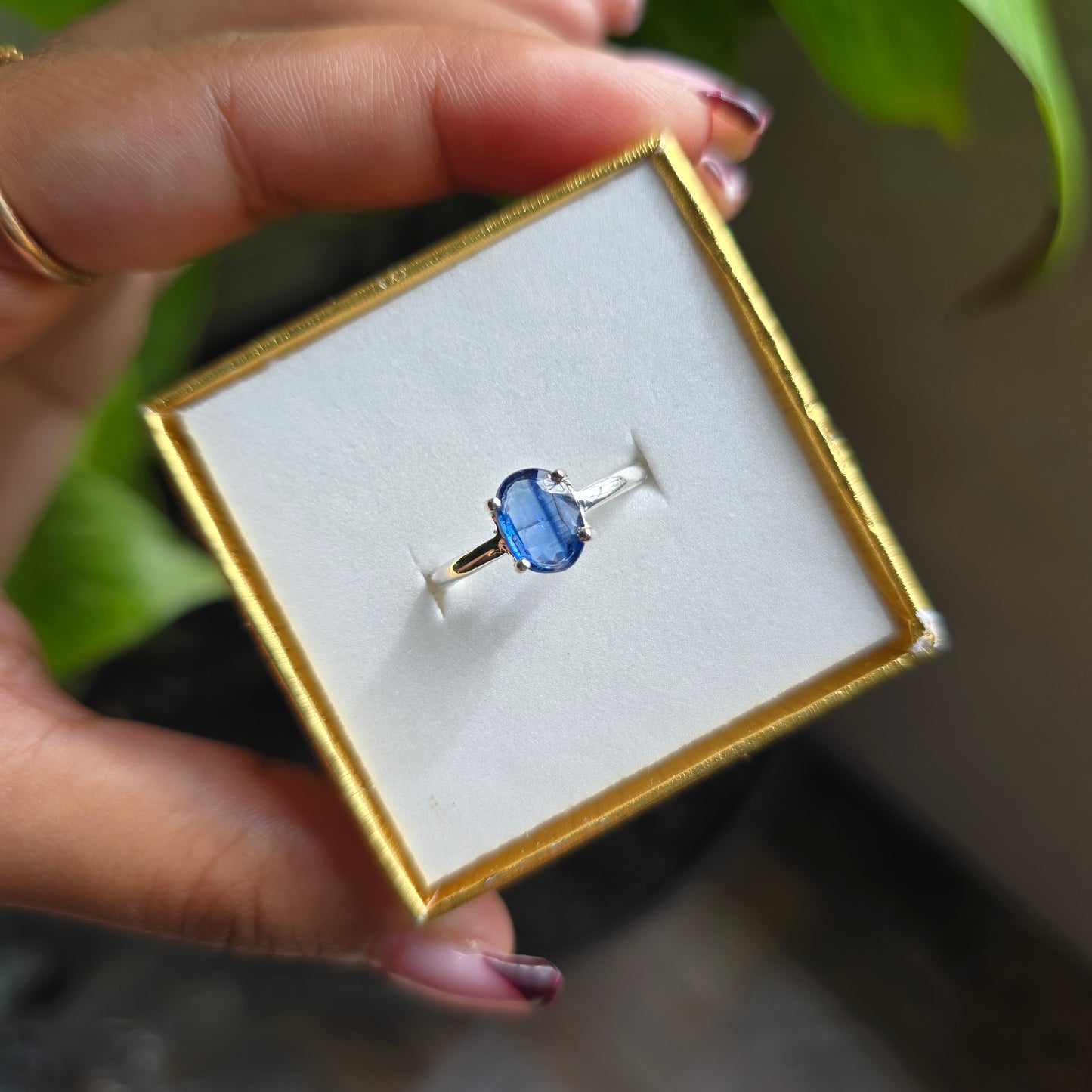 Blue Kyanite Gemstone Ring - Size 8