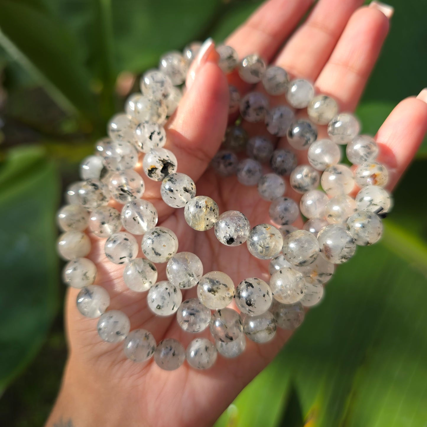 Actinolite Quartz Gemstone Bracelet