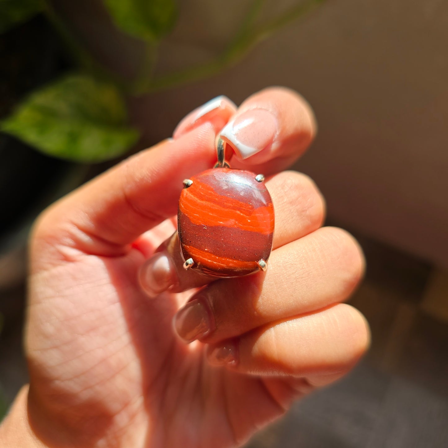Red Jasper with Hematite (Jaspillite) Pendant
