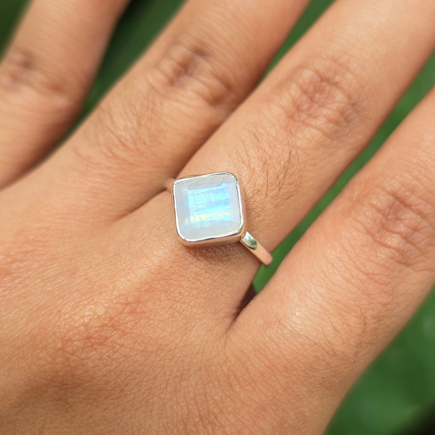 Rainbow Moonstone Ring - Size 4.5
