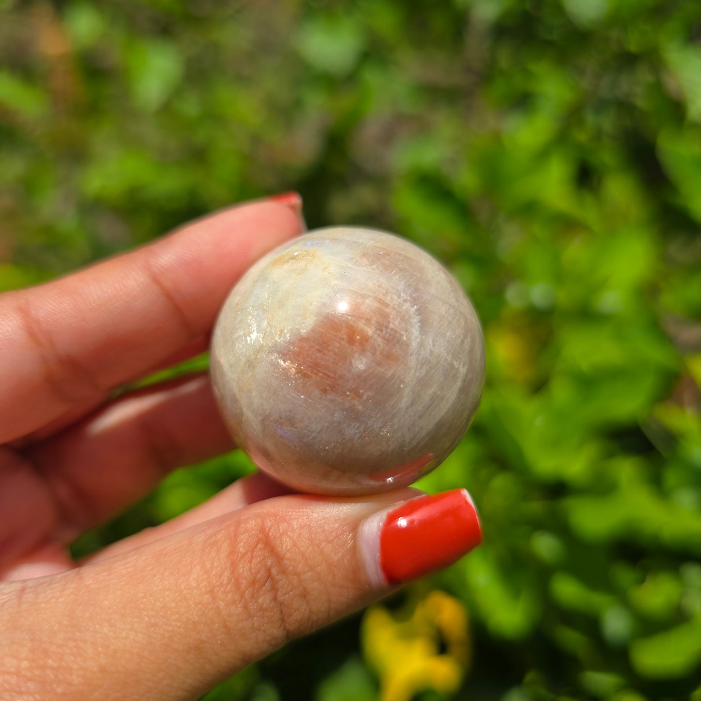 Small Moonstone with Sunstone Gemstone Sphere