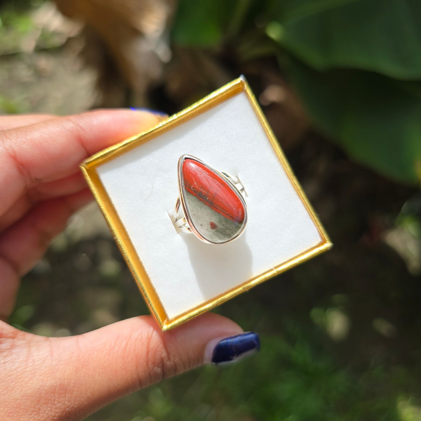 African Bloodstone Ring - Size 8