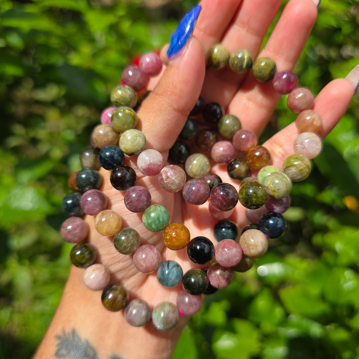 Rainbow Tourmaline Gemstone Bracelet