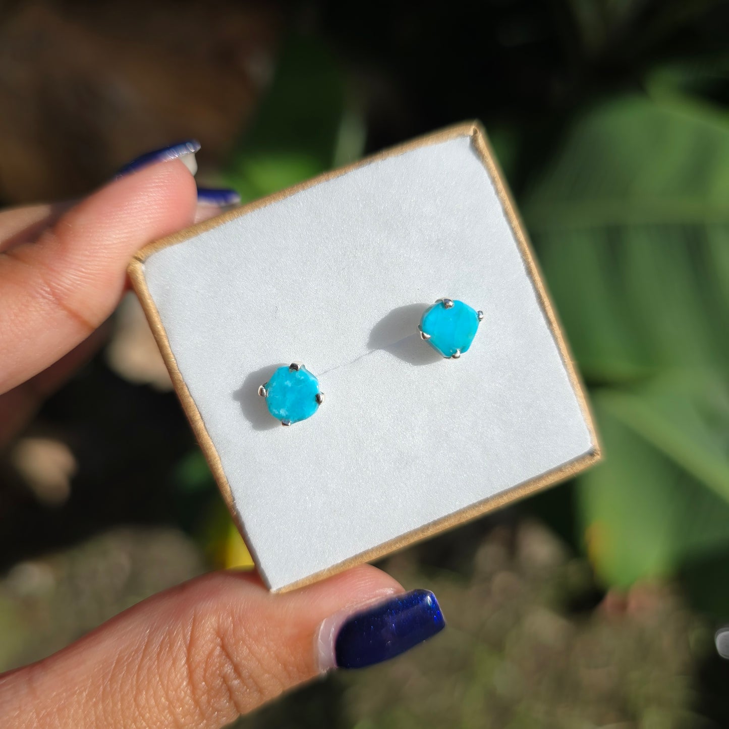 Raw Turquoise Stud Earrings
