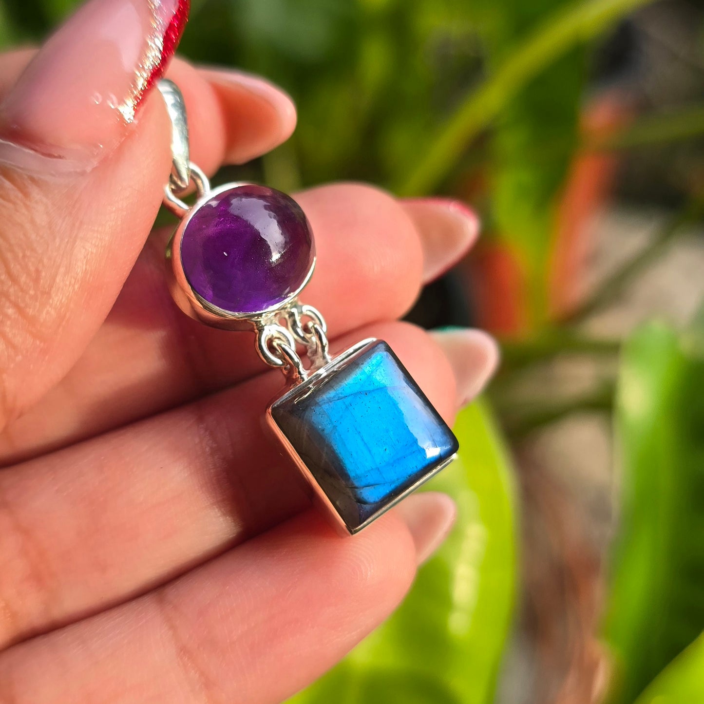 Amethyst and Labradorite Pendant