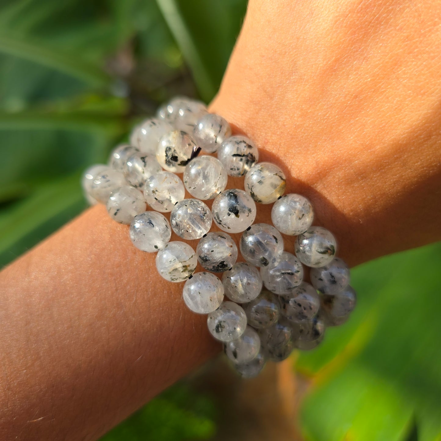 Actinolite Quartz Gemstone Bracelet