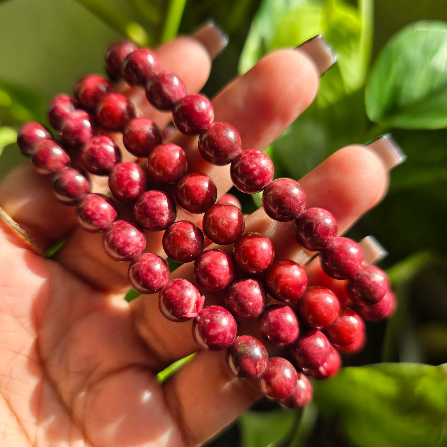 Thulite Gemstone Bracelet