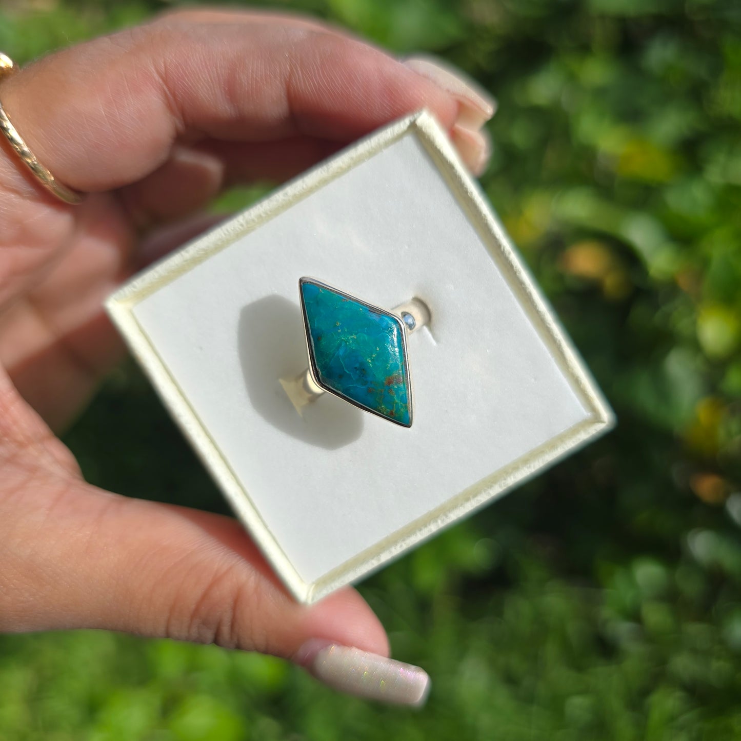 Chrysocolla Gemstone Ring - Size 8