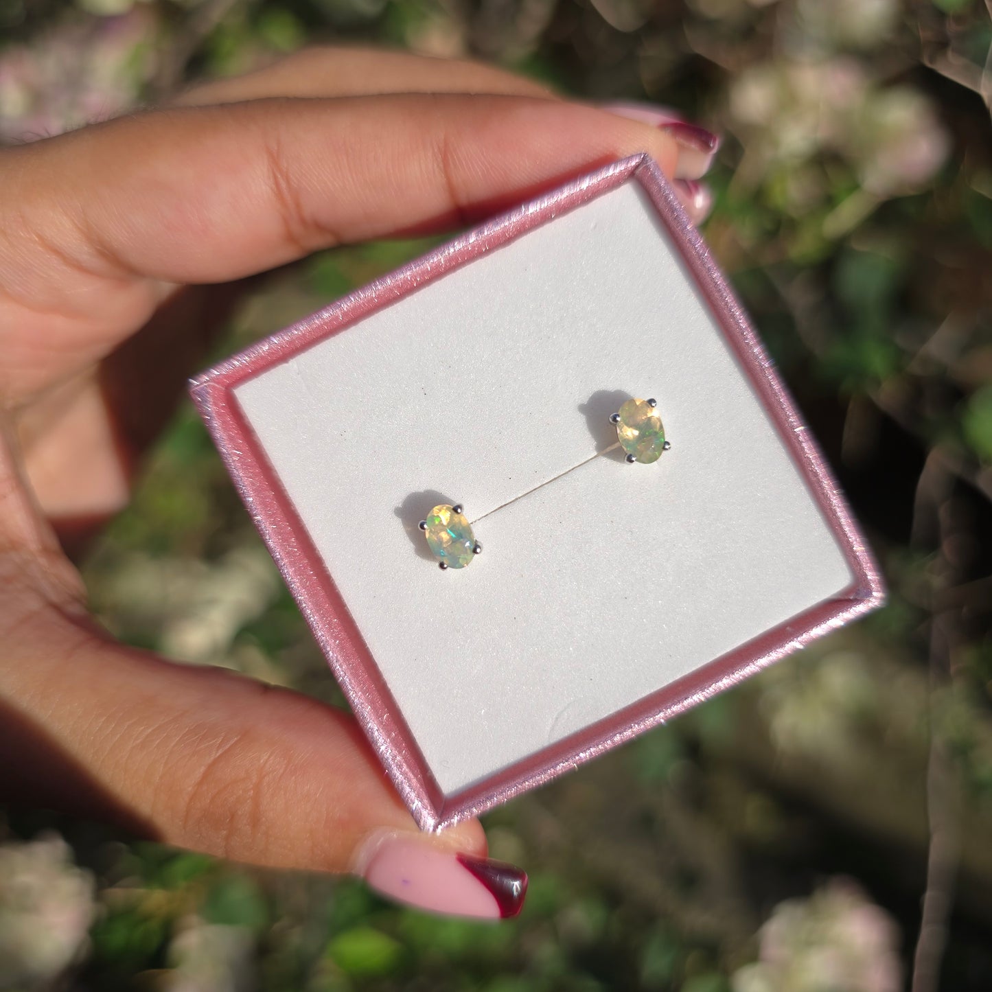 Ethiopian Opal Stud Earrings