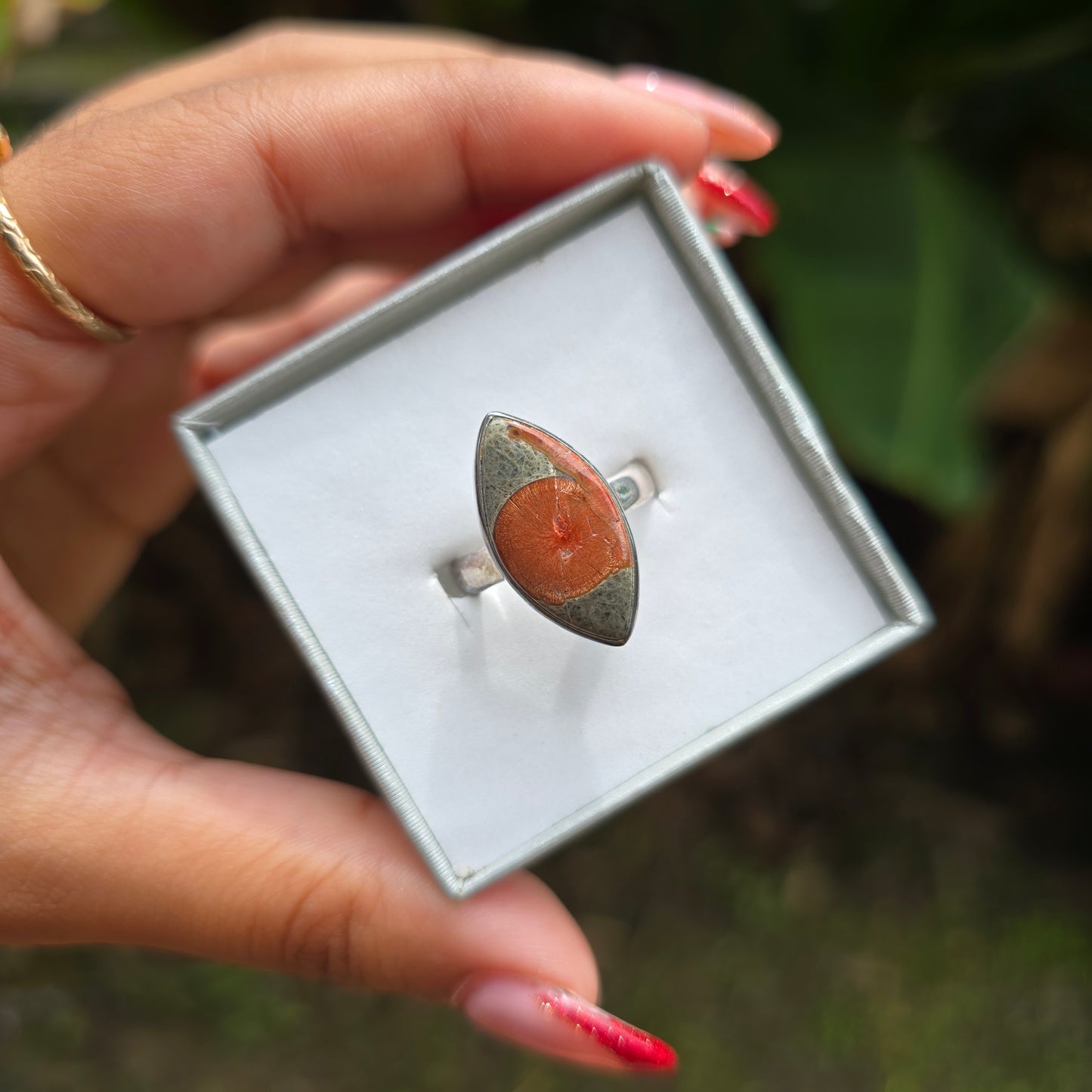 Peanut Obsidian Ring - Size 7