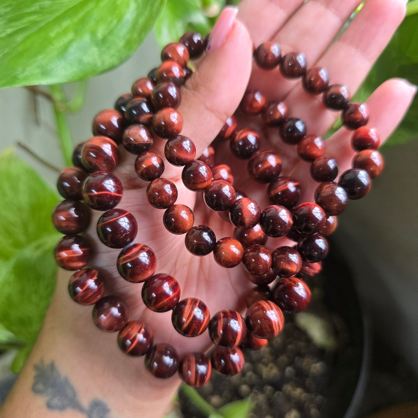 Red Tiger's Eye Gemstone Bracelet
