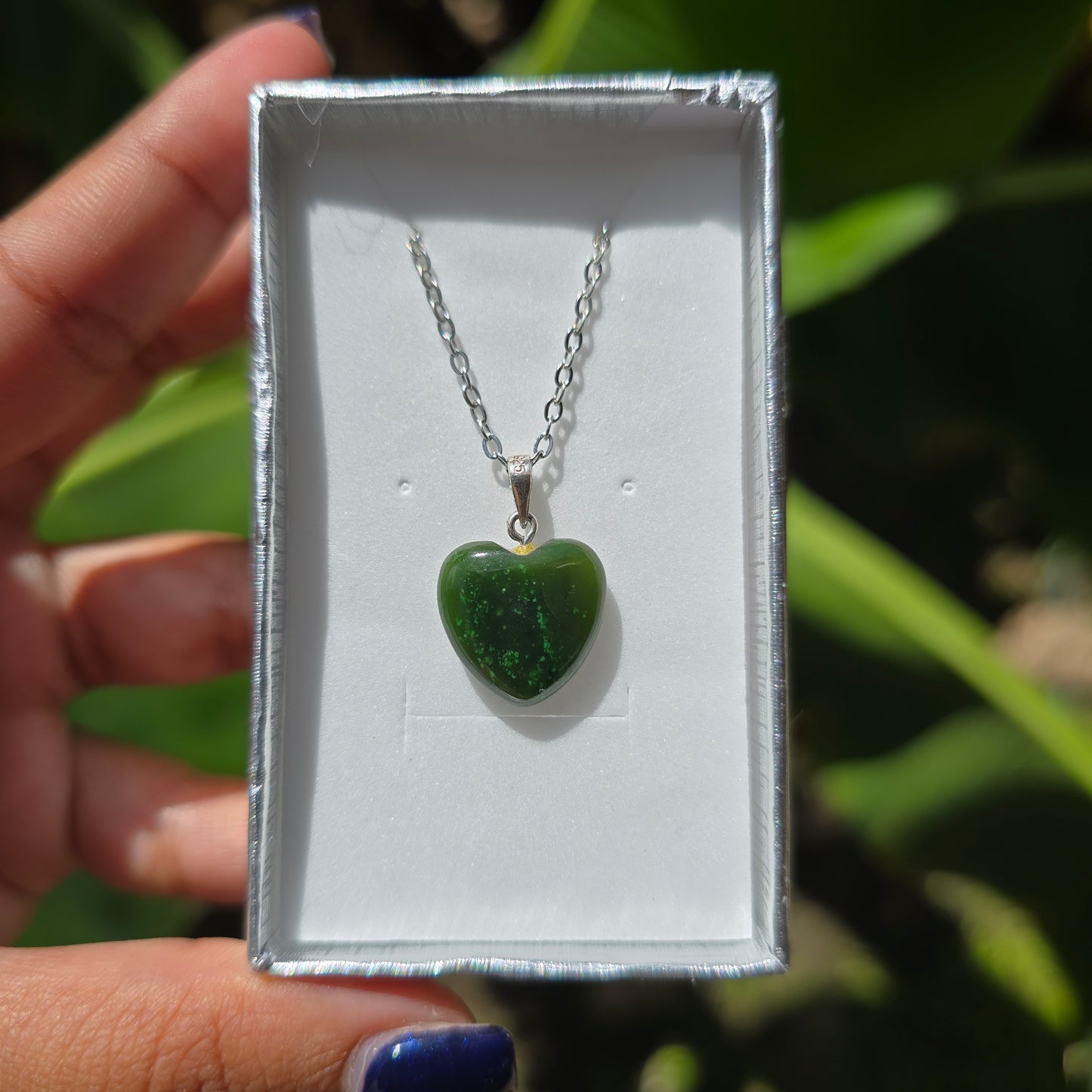 Mini High Quality Nephrite Heart Necklace