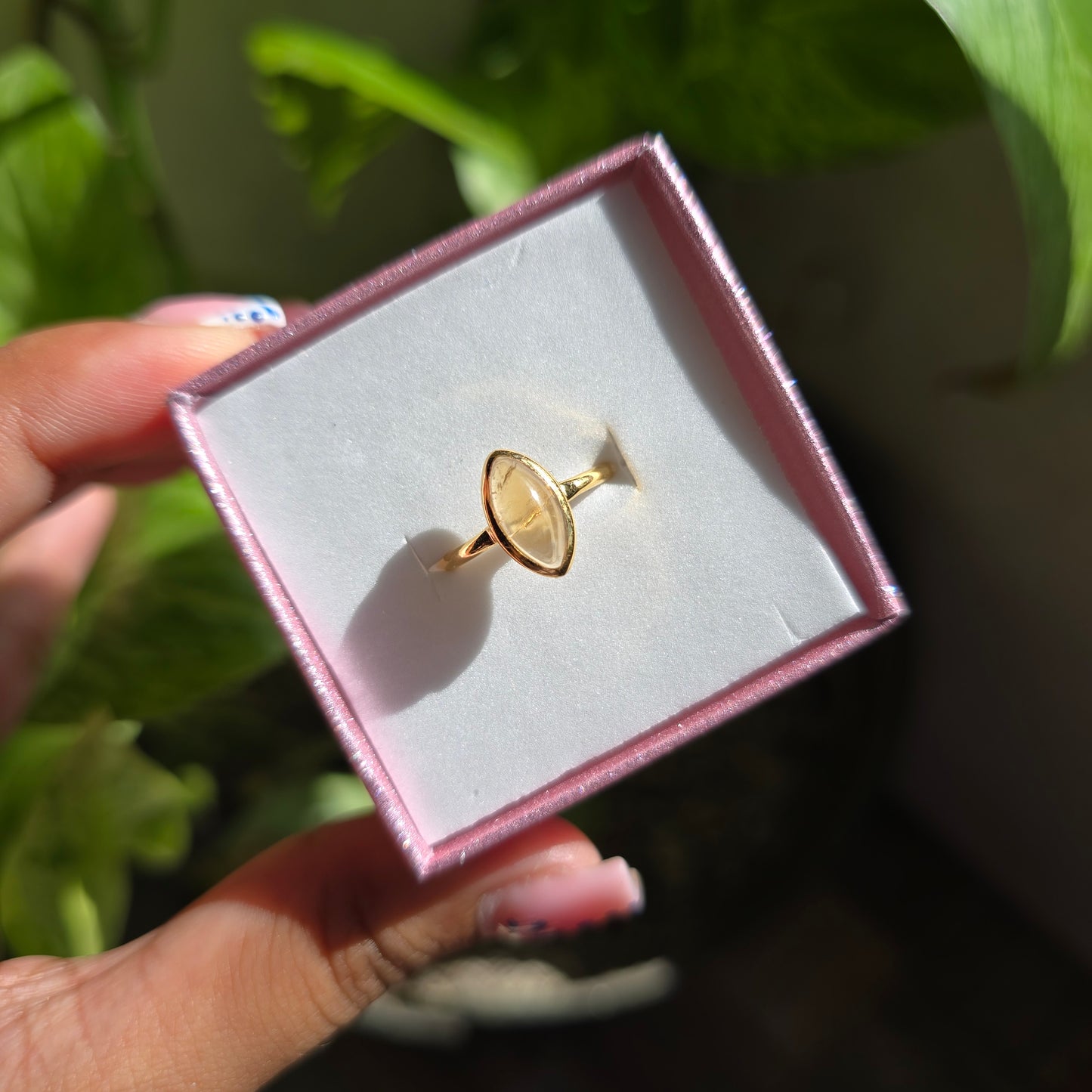 Gold Vermeil Citrine Ring - Size 4.5