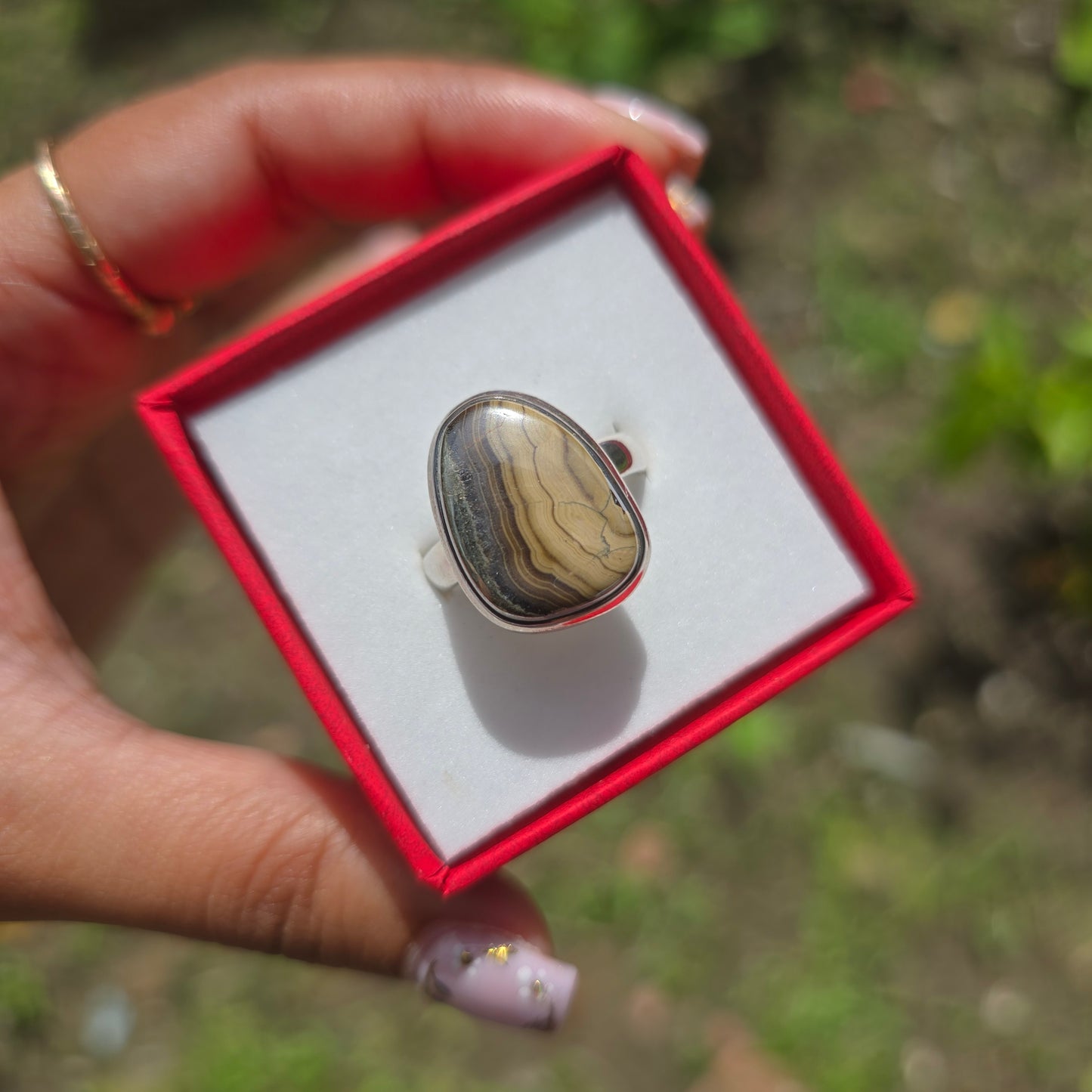 Schalenblende Gemstone Ring - Size 9