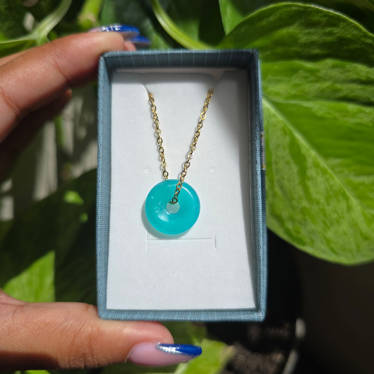 Amazonite Donut Necklace