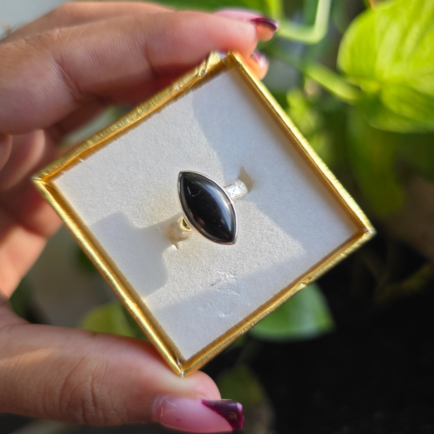 Onyx Gemstone Ring - Size 5
