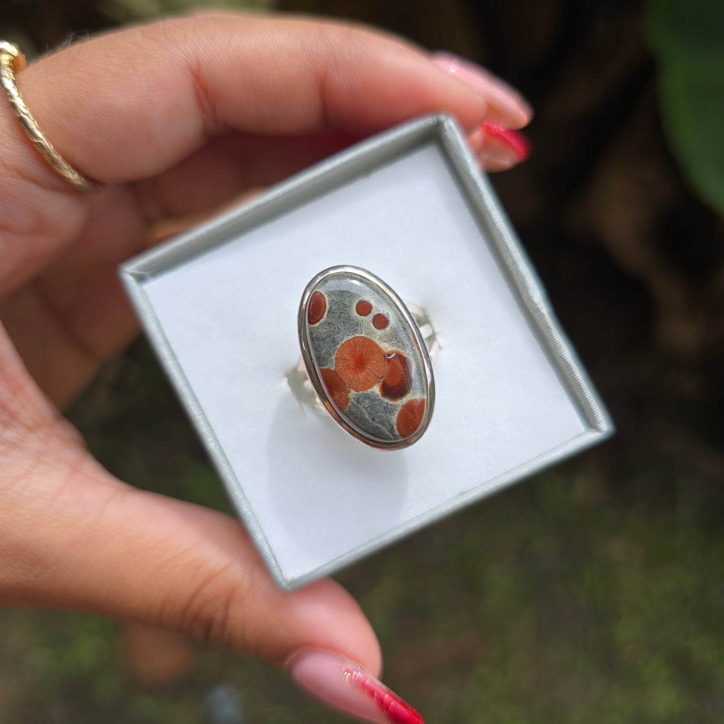 Peanut Obsidian Ring - Size 7