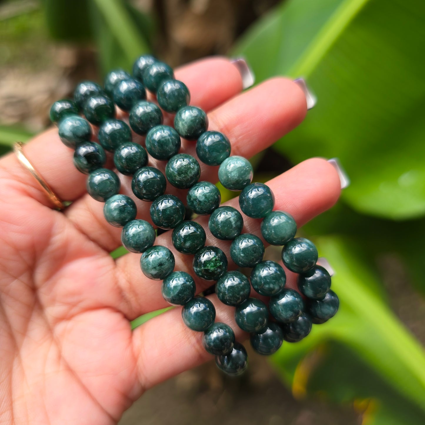 Blue Guatemalan Jade Gemstone Bracelet