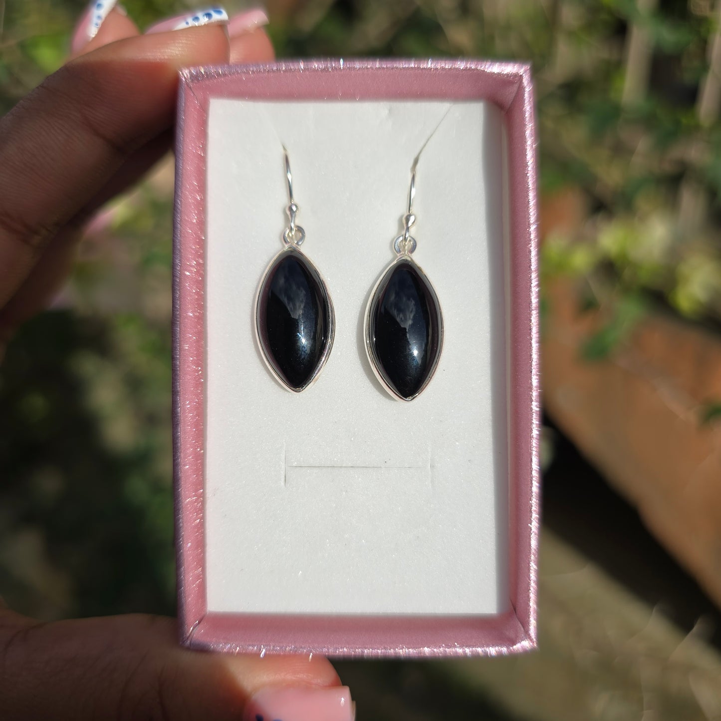 Black Obsidian Earrings