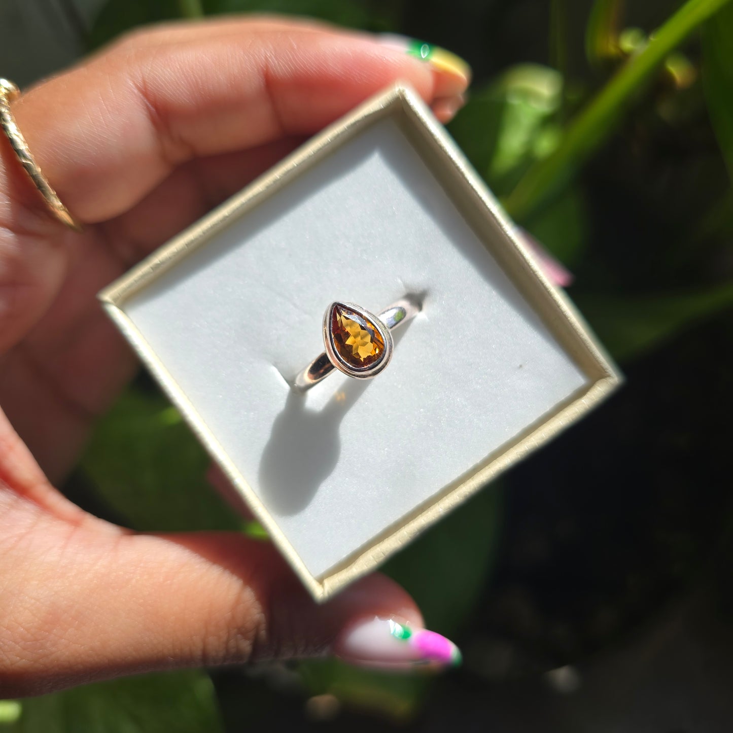 Whiskey Citrine Ring - Size 7