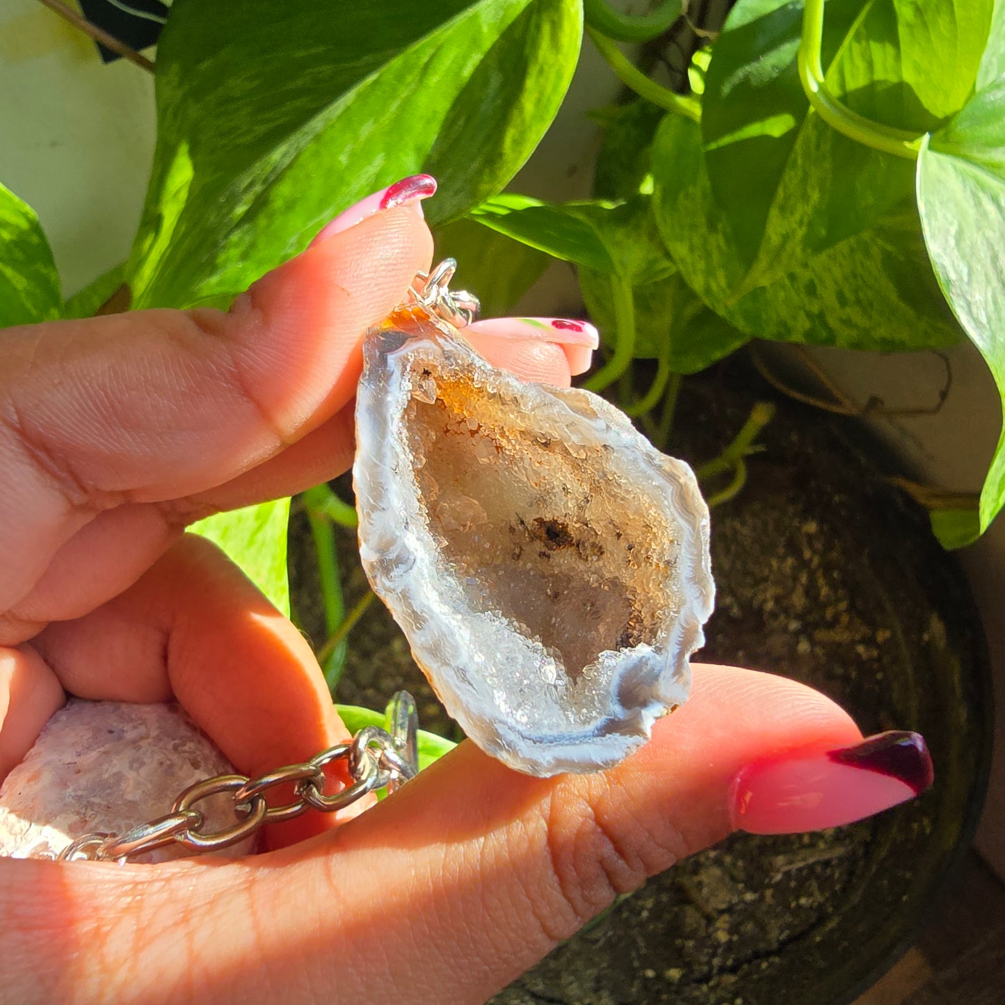 Druzy Agate Keychain