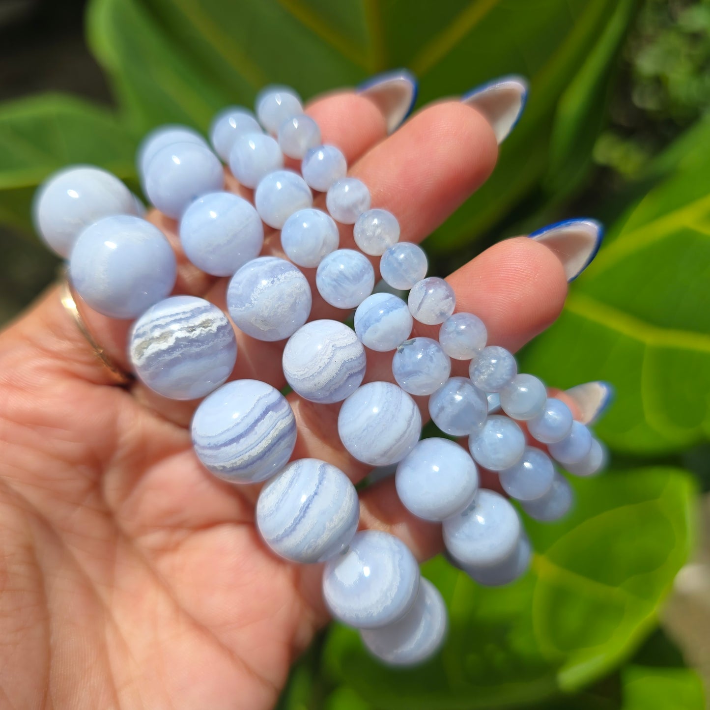 Blue Lace Agate Gemstone Bracelet