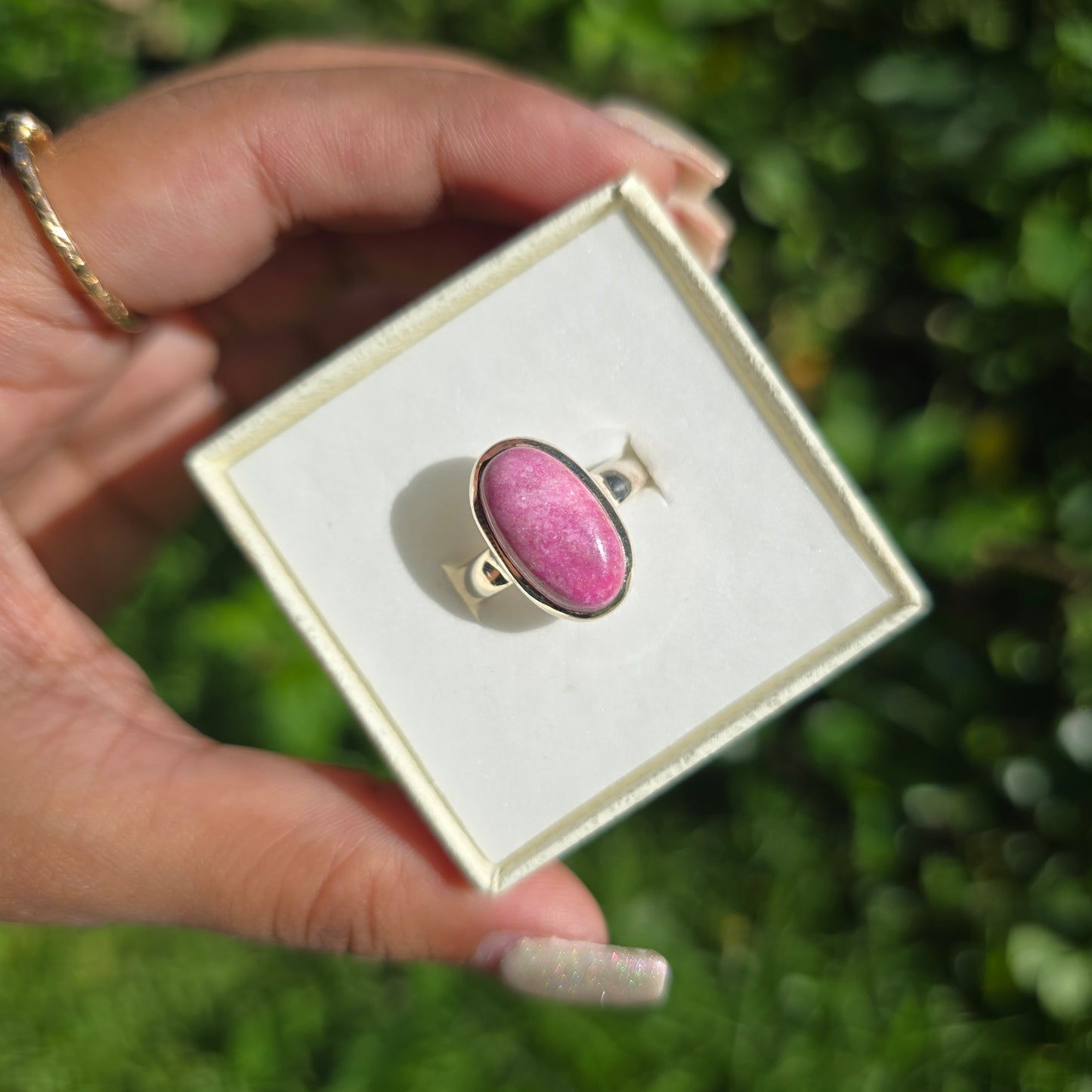 Cobaltoan Calcite Ring - Size 10