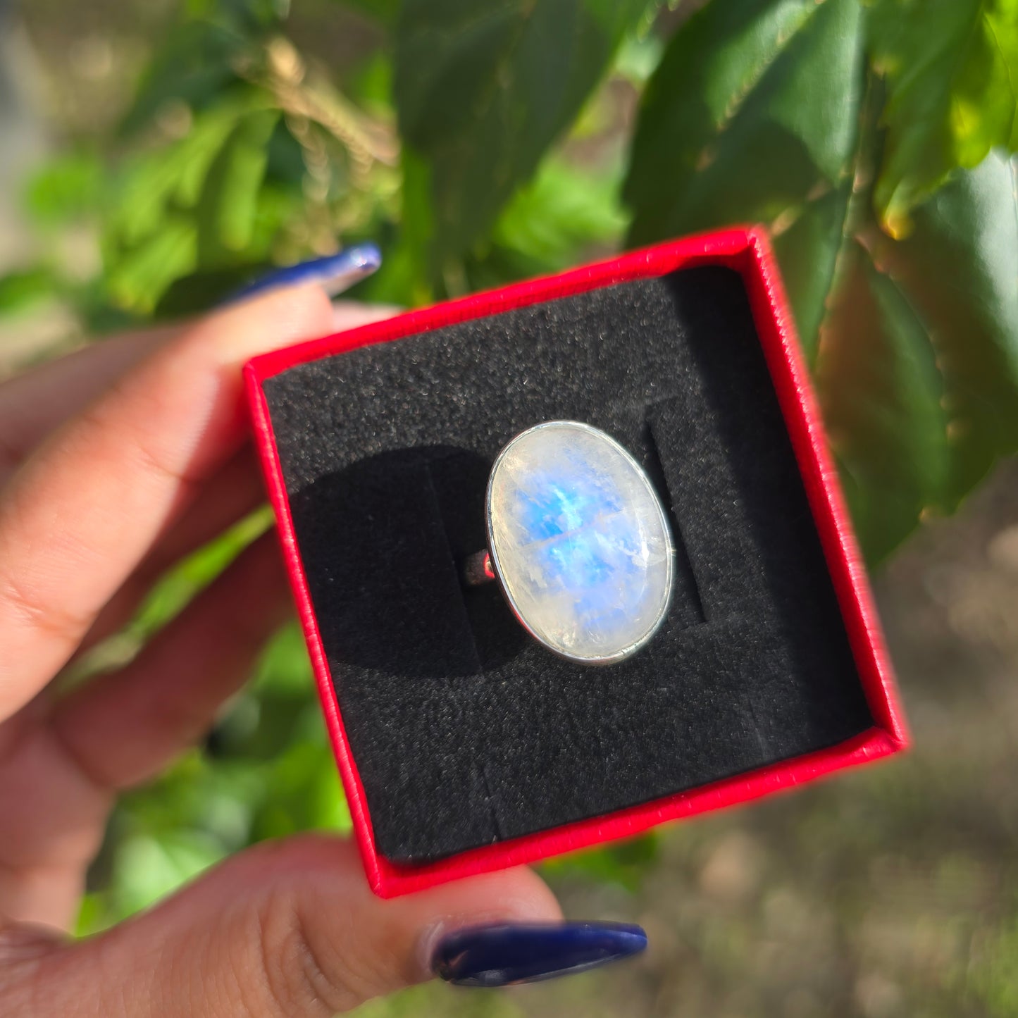 Rainbow Moonstone Ring - Size 6