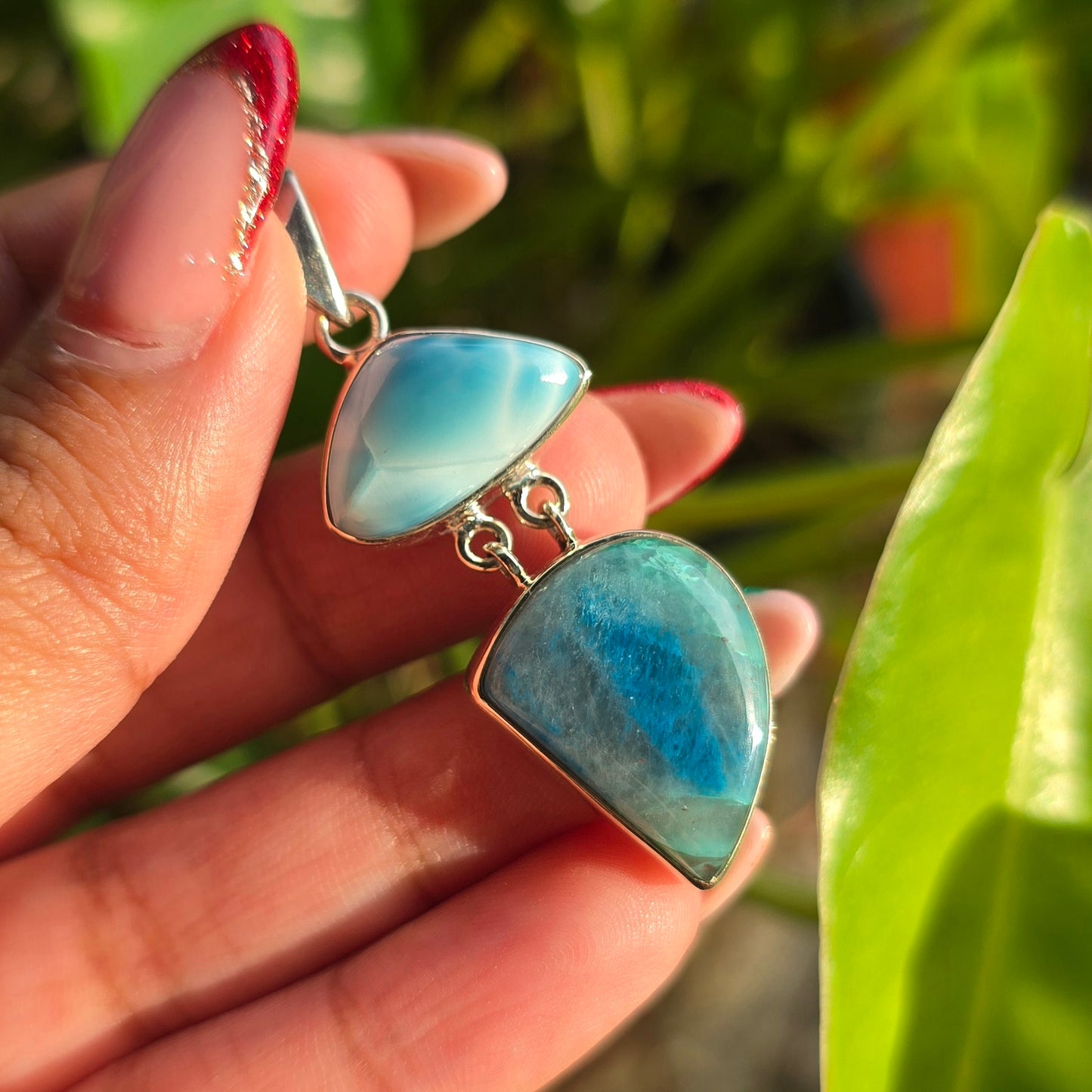 Larimar and Quantum Quattro Pendant