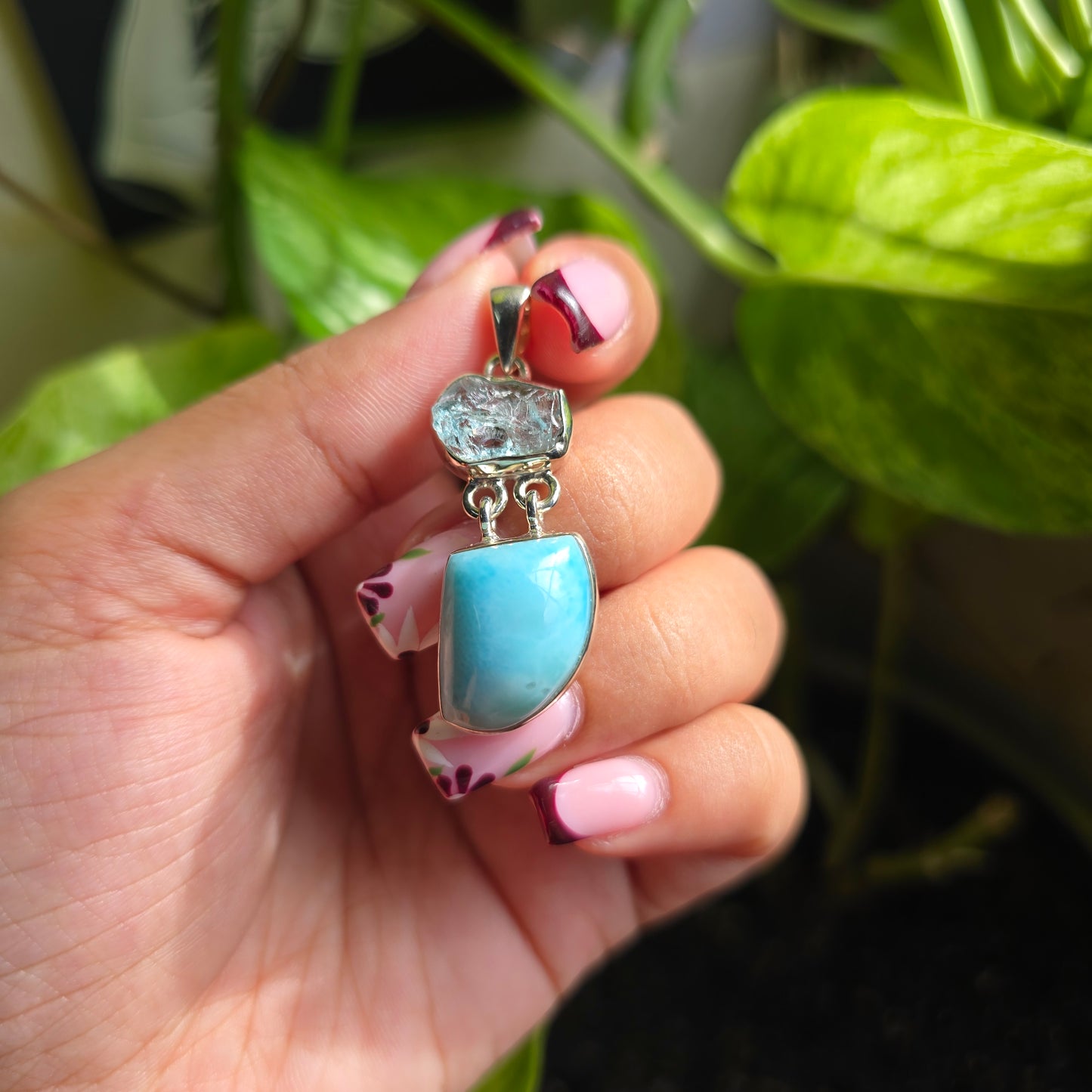 Larimar and Aquamarine Pendant