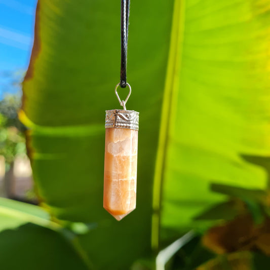 Peach Moonstone Point Necklace