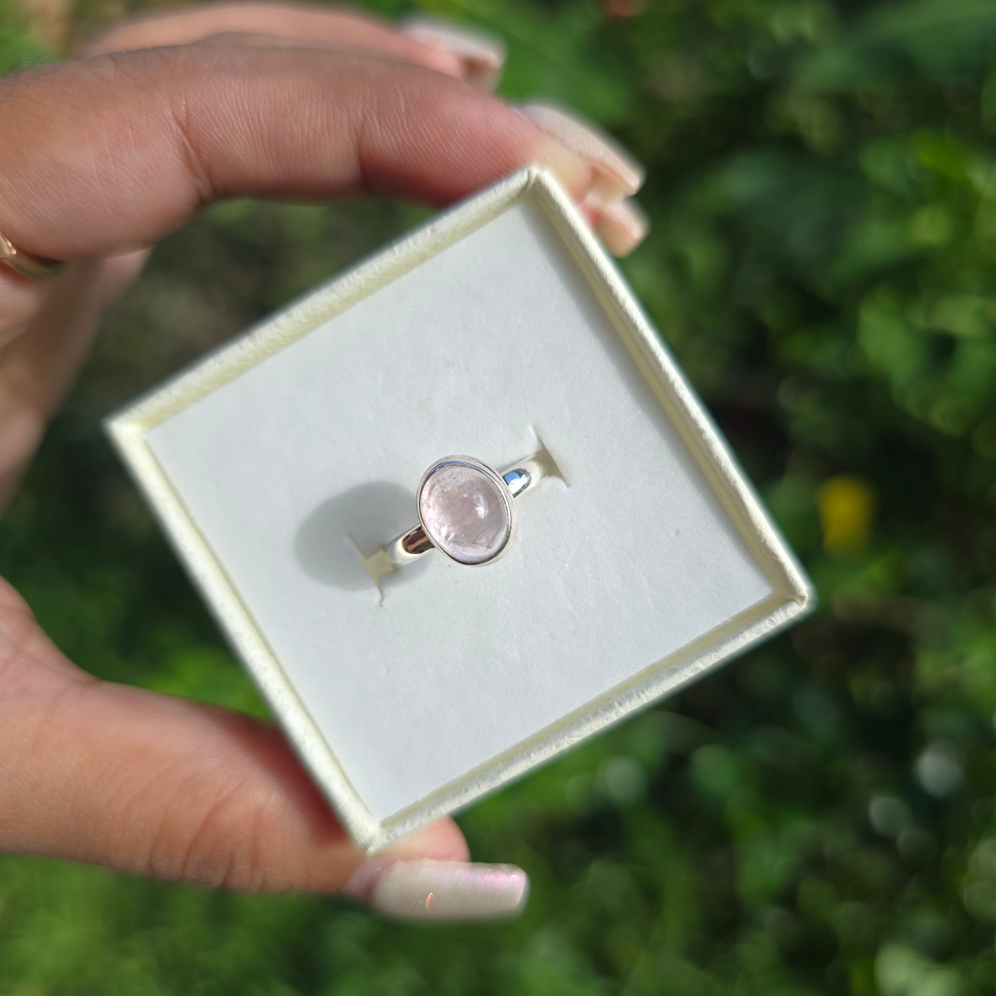 Morganite Gemstone Ring - Size 5