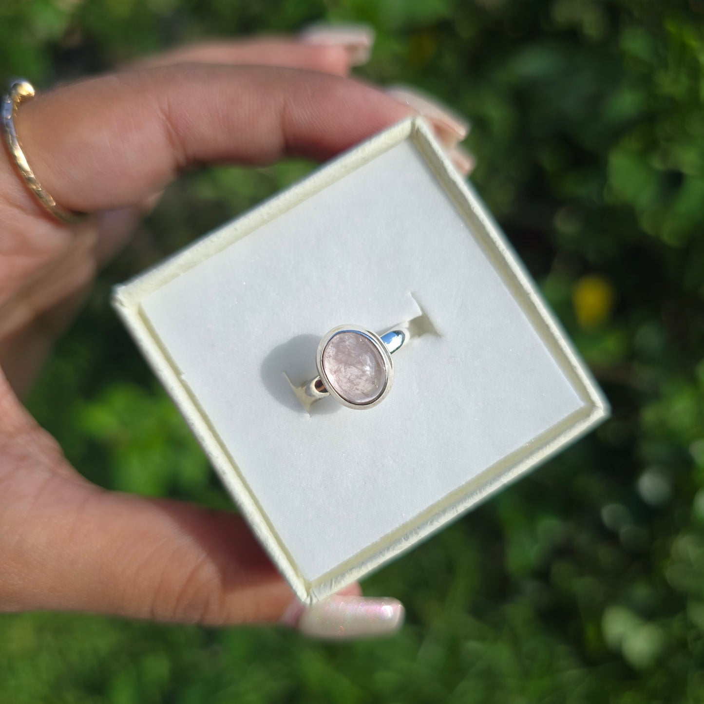 Morganite Gemstone Ring - Size 6